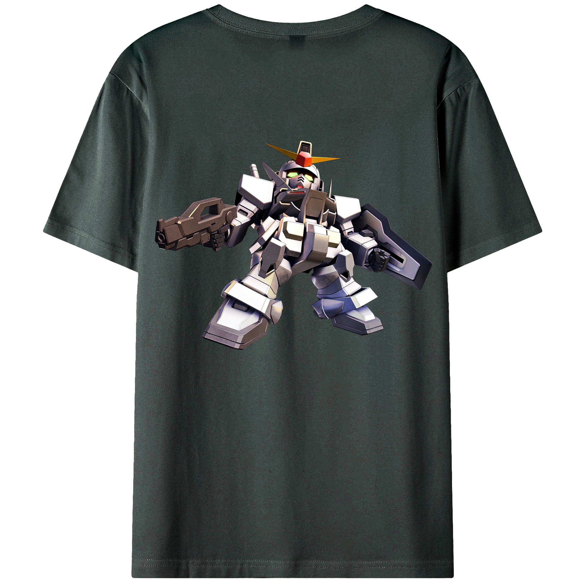 （画像用） 機動戦士ガンダム Mobile Suit Gundam 綿100％ メンズ半袖Tシャツ（バックプリント） 通気性
